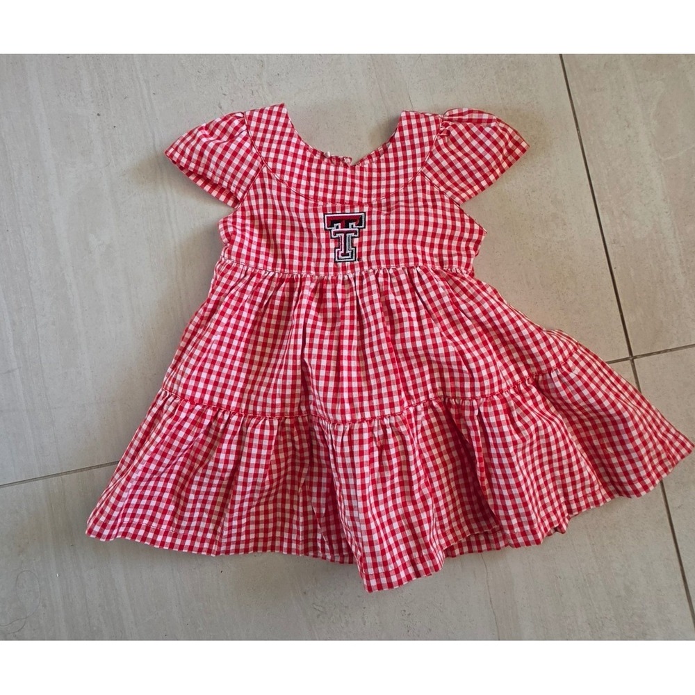 Garb Team Texas Tech Red Raiders Gingham Dress licensed collegiate apparel SZ 6M - Picture 3 of 5